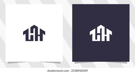 letter hh with home logo design vetor