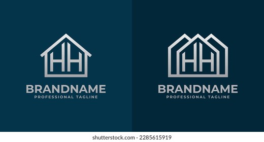Letter HH Home Logo Set. Suitable for any business related to house, real estate, construction, interior with HH initials.