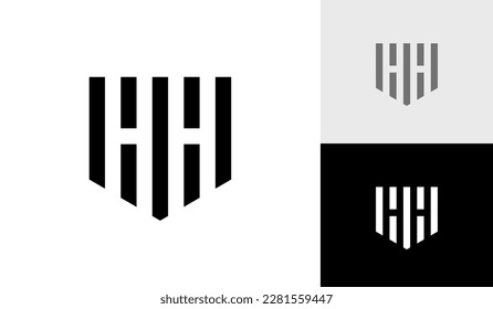 Letter HH initial monogram emblem logo design vector