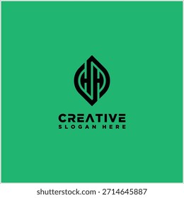 Letra HH Hoja Logotipo Diseño Vector Plantilla