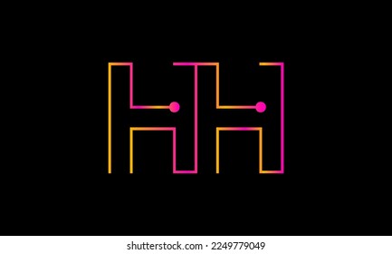 Letter HH logo design. HH logo monogram design vector