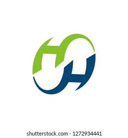 letter hh logo icon template 