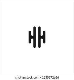 Letter HH Logo Icon template design in Vector illustration. Black Logo And White Backround 