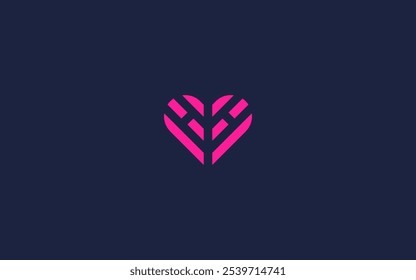 letter hh with love logo icon design vector design template inspiration