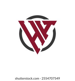 Letter HH Monogram Logo in Bold Triangle Design with Circular Background. Professional HH Letter Logo Perfect for Modern Business Branding and Stylish Emblem Concept