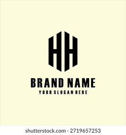 letter HH monogram logo design element vector template