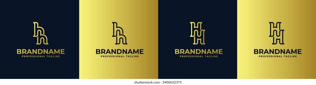Letter HH Monogram Logo Set, sutable for business with HH intials.