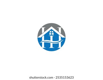 letter HH real estate logo design Initial vector Custom brand logo template
