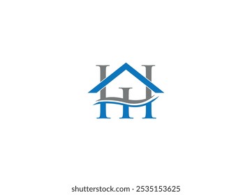 letter HH real estate logo design Initial vector Custom brand logo template