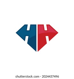 Letter HH with Super Hero Shield Shape. Vector logo design.