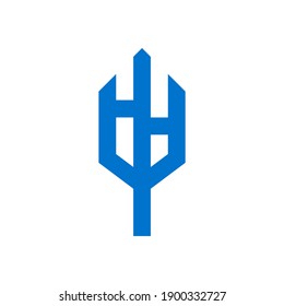 Letter HH trident logo concept.