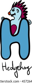 Letter H-(Hedgehog), Alphabet for children