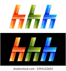 letter hhh colorful icon logo design 