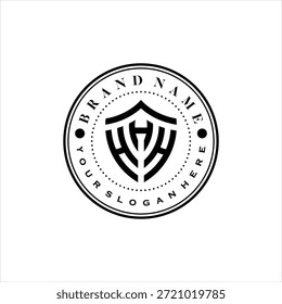 Plantilla de Vector de diseño de logotipo de concepto de escudo HHH