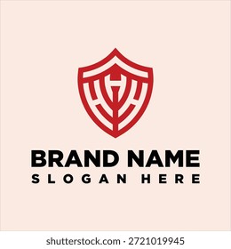 Plantilla de Vector de diseño de logotipo de concepto de escudo HHH
