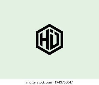 letter hi logo design vector template