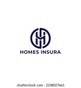 Resumen de la letra inicial logotipo de HI o IH en color azul aislado en color blanco aplicado para el logotipo de la agencia de seguros también adecuado para las marcas o empresas que tienen el nombre inicial IH o HI.