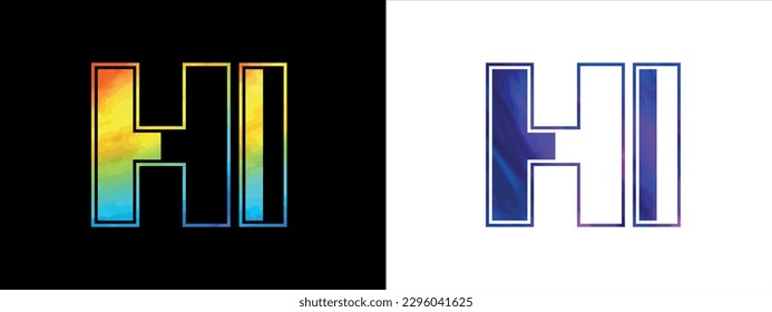 Letter HI Logo Design Vektorvorlage. Kreatives, modernes luxuriöses Logo für Corporate Business Identity