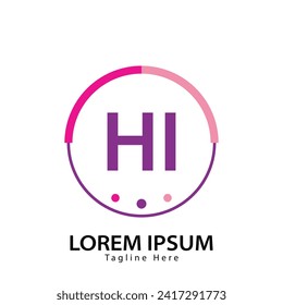 letter HI logo. HI logo design vector illustration for creative company, business, industry