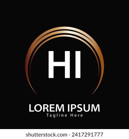 Brief HI Logo. HI-Logo-Design, Vektorgrafik für Kreativunternehmen, Unternehmen, Industrie
