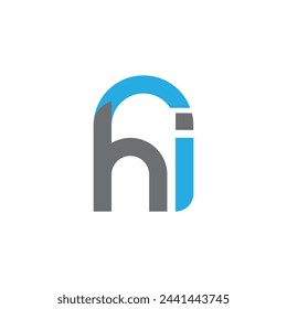 
Letter hi logo, vector design template
