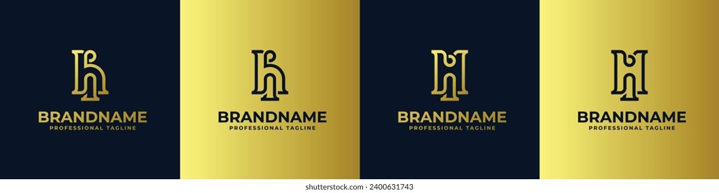 Conjunto de logotipos de monograma de la carta HI, adecuado para negocios con las íntimas HI o IH.
