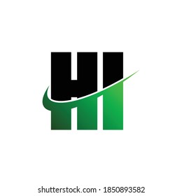Letter HI simple logo design vector