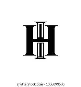 Letra HI simple vector de diseño de logotipo