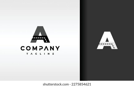 letter A highway logo design