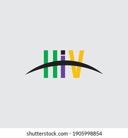 Letter HIV logo icon vector template for your business. Initial logo design, geometric logo. Creative Modern Monogram alphabet. Company Logo Idea with tagline space.