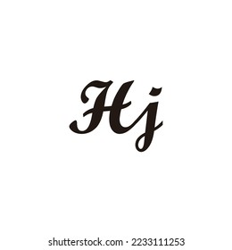 Letter Hj connect geometric symbol simple logo vector
