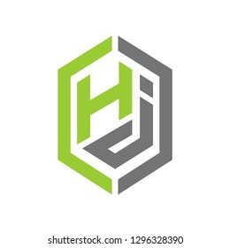 letter hj geometric logo vector