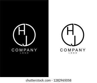 letter hj, jh initial letter logo template vector