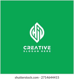Letter HJ Leaf Logo Design Vector Template