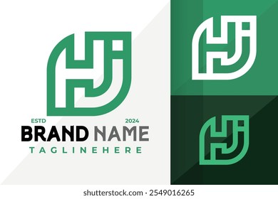 Letra Hj Leaf Monogram Logo Icon Diseño de Vector Letra Hj Leaf Monogram Logo Icon Diseño de Vector