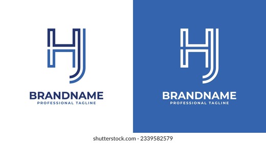Letter HJ Line Monogram Logo, suitable for business with HJ or JH initials.