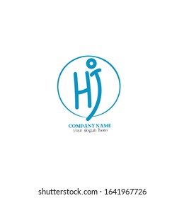 Letter Hj logo design for creative industries  web  business and company. Vector