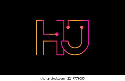 Letter HJ logo design. HJ logo monogram design vector