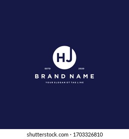 plantilla vectorial de diseño de logotipo HJ letra