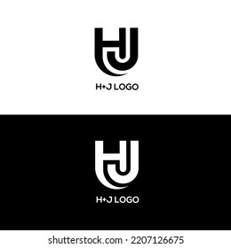 Letter HJ Logo Icon Template. Simple H+J Monogram Logo. JH Logo Vector Illustration