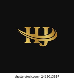 Letter H.J Logo Symbol design, Elegant typography vector of initial identity business name logos template