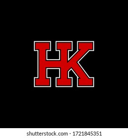 Icono del logotipo inicial de la letra HK. Elementos modernos de plantilla de diseño de tipografía.