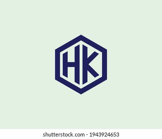 letter hk and kh logo design vector template