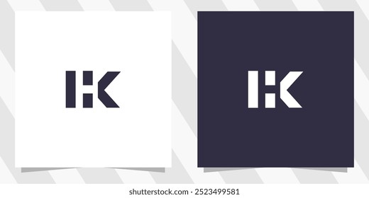 letter hk kh logo design vector