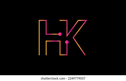 Diseño del logotipo de la letra HK. Vector de diseño de monograma del logotipo HK