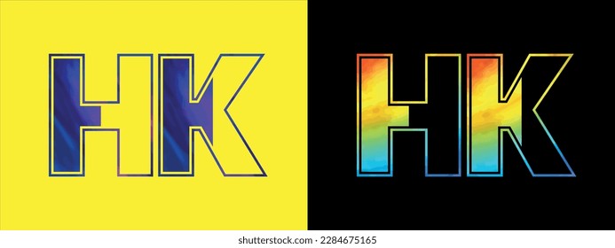 Plantilla vectorial de diseño del logotipo HK de la letra. Moderno y creativo logotipo de lujo para la identidad empresarial