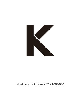 Letter hK outline geometric symbol simple logo vector