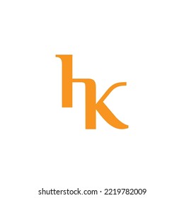 letter hk simple linked font logo vector 