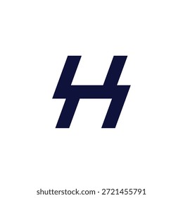 letter hk simple linked geometric italic logo vector 
