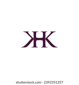 Buchstaben hk einfache Flügel geometrische Schriftart Logo Vektorgrafik 